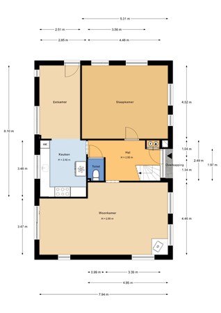 Floorplan - Gaagweg 36B, 2636 AK Schipluiden